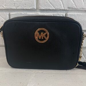 Michael Kors Black and Gold Crossbody Bag